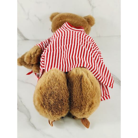 Schmid Teddy Bear w/ Slippers & Night Shirt Large 18" Korea 1984 NO TESTED Vtg - Picture 12 of 16